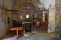 Beautiful little Greek chapel at sunset on the island of Crete - Greece. Royalty Free Stock Photo