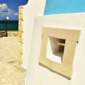 Beautiful little Greek chapel at sunset on the island of Crete - Greece. Royalty Free Stock Photo