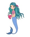Beautiful little mermaid. Siren. Sea theme.