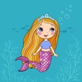 Beautiful little mermaid. Siren. Sea theme.