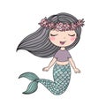 Beautiful little mermaid. Siren. Sea theme.