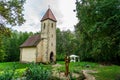 Beautiful little old catholic Trinity church in VelemÃÂ©r ÃÂrsÃÂ©g national park Royalty Free Stock Photo