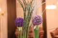 Beautiful living room purple and pink flower ball decoration wit