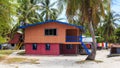 Beautiful local traditional house at Mantanani Island Royalty Free Stock Photo