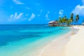 Beautiful lonely beach in caribbean San Blas island, Kuna Yala, Panama. Turquoise tropical Sea, paradise travel destination, Royalty Free Stock Photo