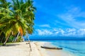 Beautiful lonely beach in caribbean San Blas island, Kuna Yala, Panama. Turquoise tropical Sea, paradise travel destination, Royalty Free Stock Photo