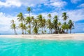 Beautiful lonely beach in caribbean San Blas island, Kuna Yala, Panama. Turquoise tropical Sea, paradise travel destination, Royalty Free Stock Photo