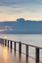 Beautiful long bridge over the sea Royalty Free Stock Photo