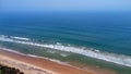 Beautiful long coast line with forestation arial drone view HD