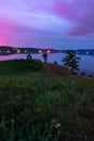 Beautiful long exposure landscape view of the mountain lake Turgoyak, Russia Royalty Free Stock Photo