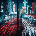 Beautiful long exposure shot of Hong Kong streets at night