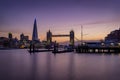 Beautiful long exposure view to the Thames river and skyline of London Royalty Free Stock Photo