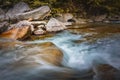 Waterfall and long exposure - Pyrenees - France Royalty Free Stock Photo