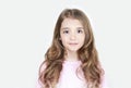 Beautiful long hair smiling face caucasian child girl teen age closeup portrait Royalty Free Stock Photo