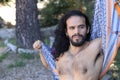 Beautiful long haired dancer showing muscular torso Royalty Free Stock Photo