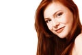 Beautiful long red healt hair of young attractive woman