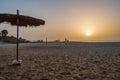 Beautiful long sandy beach in The Gambia Royalty Free Stock Photo