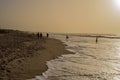 Beautiful long sandy beach in The Gambia Royalty Free Stock Photo