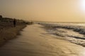 Beautiful long sandy beach in The Gambia Royalty Free Stock Photo