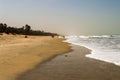 Beautiful long sandy beach in The Gambia Royalty Free Stock Photo