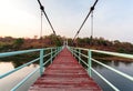 Beautiful of the longest suspension bridge in North eastern Region at Tana Rapids National Park,Ubonratchatani, Thailand