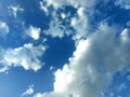 Beautiful looking blue sky through white clouds