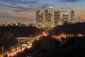 Beautiful Los Angeles downtown sunset view Royalty Free Stock Photo