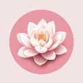 Beautiful lotus flower illustration, pink colors background. Generative AI Royalty Free Stock Photo