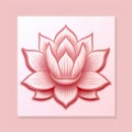 Beautiful lotus flower illustration, pink colors background. Generative AI Royalty Free Stock Photo