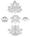 Beautiful Lotus: Ornament Vector Yoga. Hand Drawn Element. Picture For Design, Kaleidoscope, Medallion, Yoga.