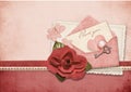 Beautiful love card. Retro postcard for Valentine