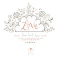 Beautiful Love card in vintage style.Love background.Valentine day card postcard.