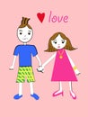 Beautiful love couple art of illustration