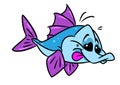 Beautiful love fish animal illustration cartoon character