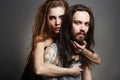 Beautiful couple with tattoo. sexy woman and handsome man Royalty Free Stock Photo