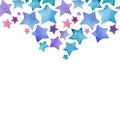 Beautiful lovely cute wonderful graphic bright artistic blue purple stars pattern watercolor