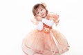 Beautiful lovely little girl isolated on white background Royalty Free Stock Photo