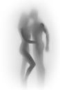 Beautiful lover couple, woman and a male human body silhouette together. Royalty Free Stock Photo