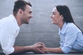 Beautiful Loving Young Couple In Classic Shirts Royalty Free Stock Photo