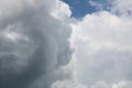 Beautiful low angle shot of large cumulative clouds in the sky during a gloomy day Royalty Free Stock Photo