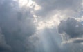 Beautiful low angle shot of large cumulative clouds in the sky during a gloomy day Royalty Free Stock Photo