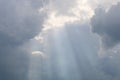 Beautiful low angle shot of large cumulative clouds in the sky during a gloomy day Royalty Free Stock Photo