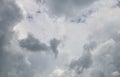 Beautiful low angle shot of large cumulative clouds in the sky during a gloomy day Royalty Free Stock Photo