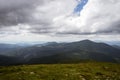 Beautiful low clouds over the mountains. Mountain landscape Royalty Free Stock Photo