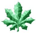 Beautiful low poly art with green maple leaf
