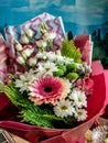 beautiful luxurious festive, well-designed bouquet of flowers