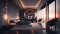 Beautiful luxurious house interior. Architecture study design. Generative Ai