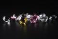 Beautiful luxury diamonds on black backgrounds Royalty Free Stock Photo