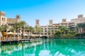 A beautiful luxury hotel in most famous resort Madinat Jumeirah in Dubai Royalty Free Stock Photo