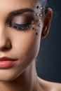 Beautiful luxury makeup with strasses Royalty Free Stock Photo